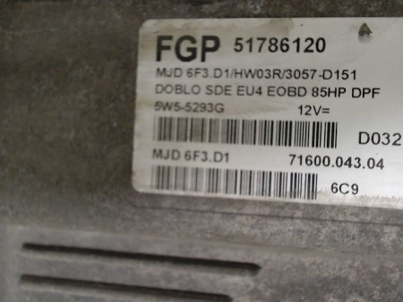 CALCULATEUR MOTEUR FIAT DOBLO